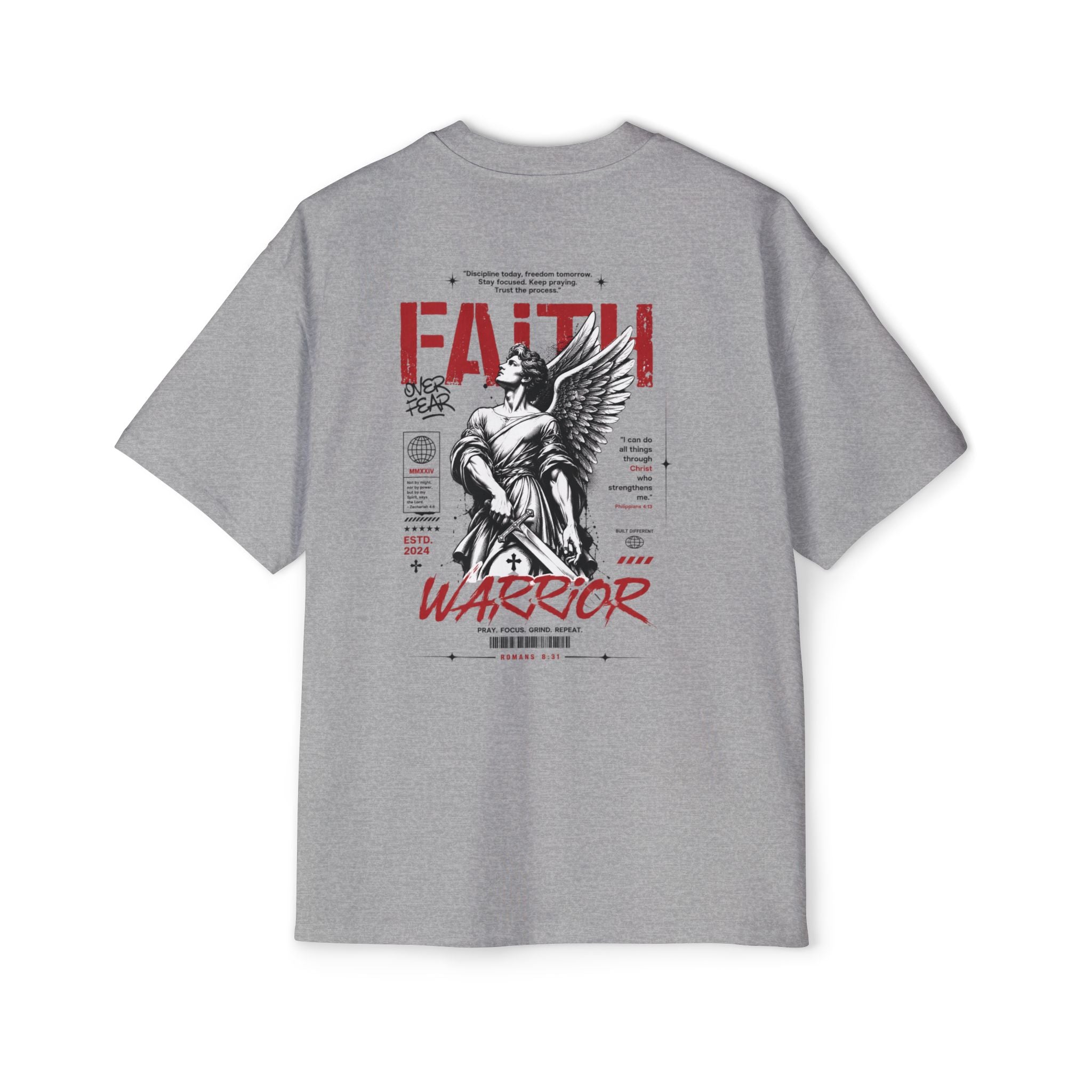 Faith Warrior T‑Shirt — “No Weapon Formed Against Me Shall Prosper” Inspirational Christian Tee