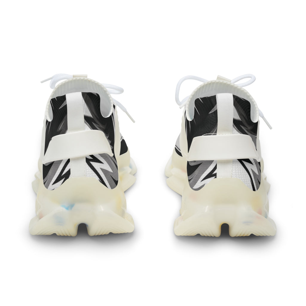 Men's Mesh Sneakers — Black Ikat Graphic Athletic Shoes