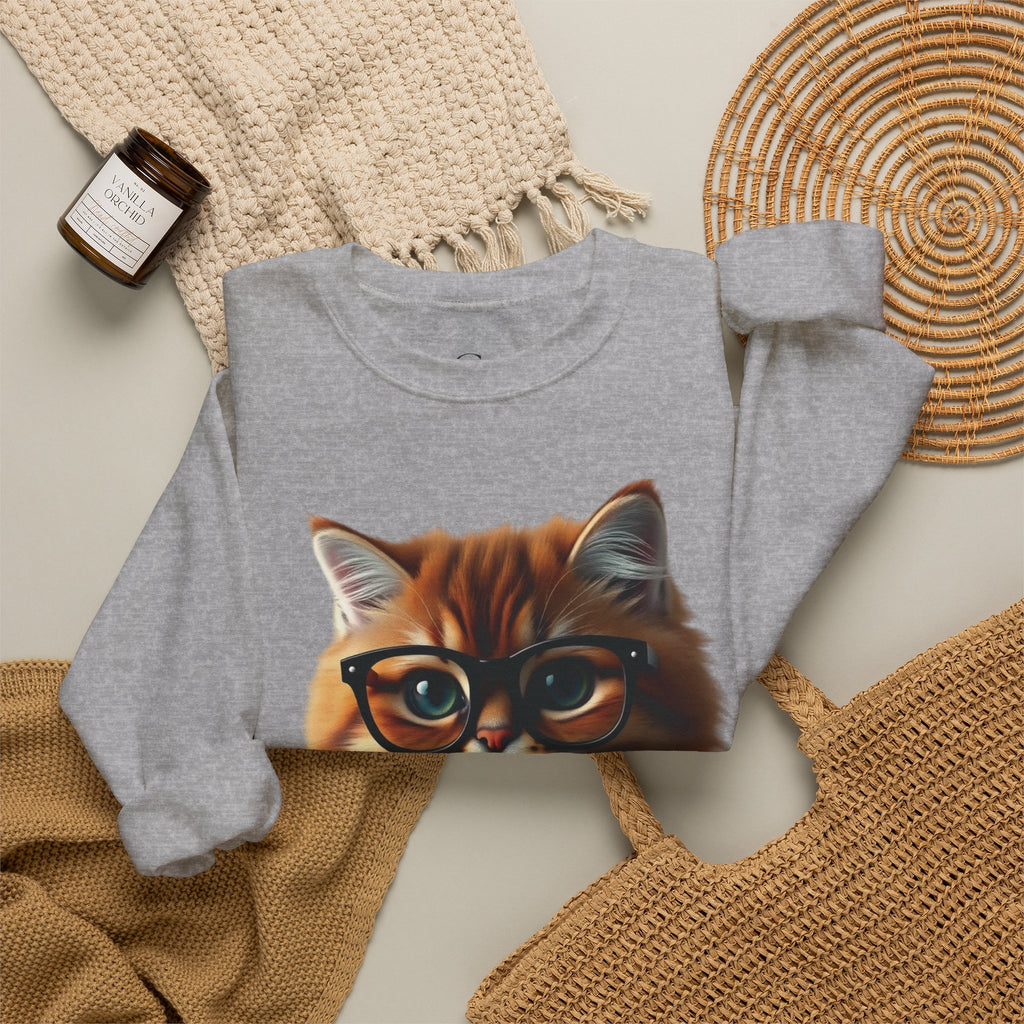 Cat With Juice Graphic Sweatshirt — 'Unbothered' Cozy Crewneck