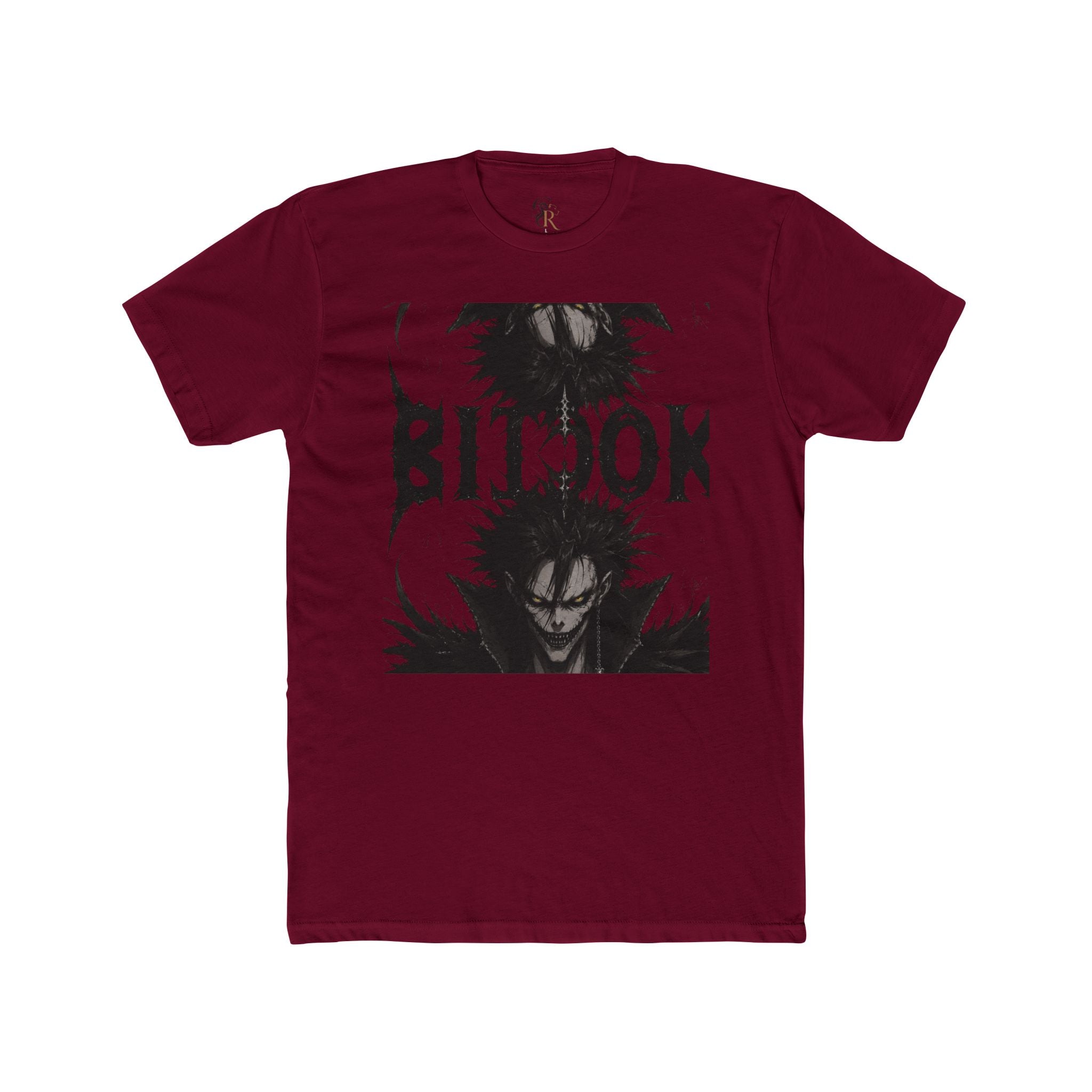 Anime Demon Portrait T‑Shirt — 'BILOOK' Black & White Graphic Tee