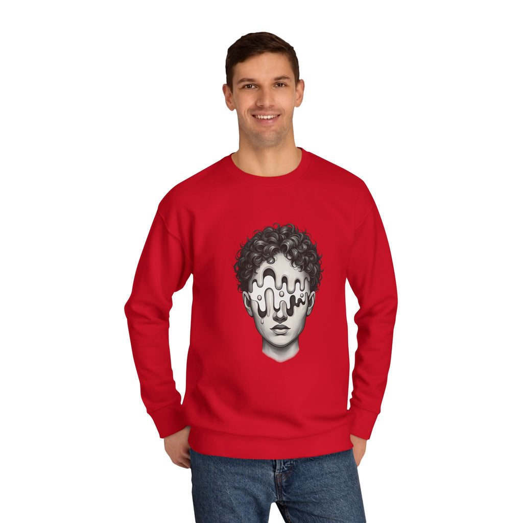Strategist Crewneck Sweatshirt — Retro Classical Bust Graphic with 'The Strategist' Text