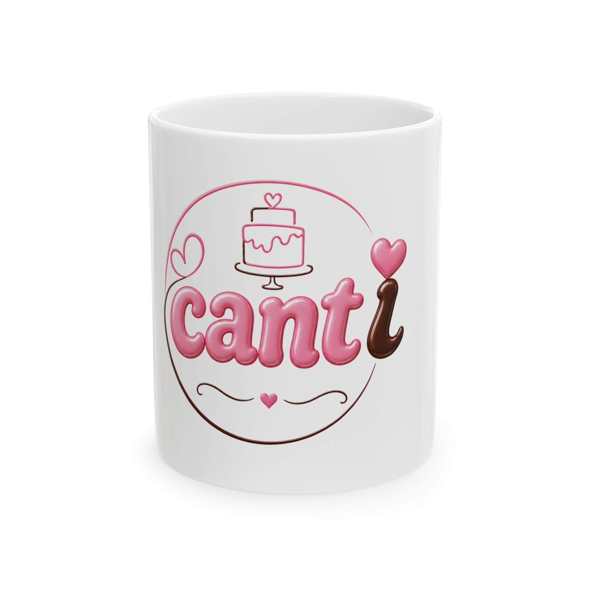 Canti Bakery Ceramic Mug — Cute Pink Cake Design (11oz & 15oz)