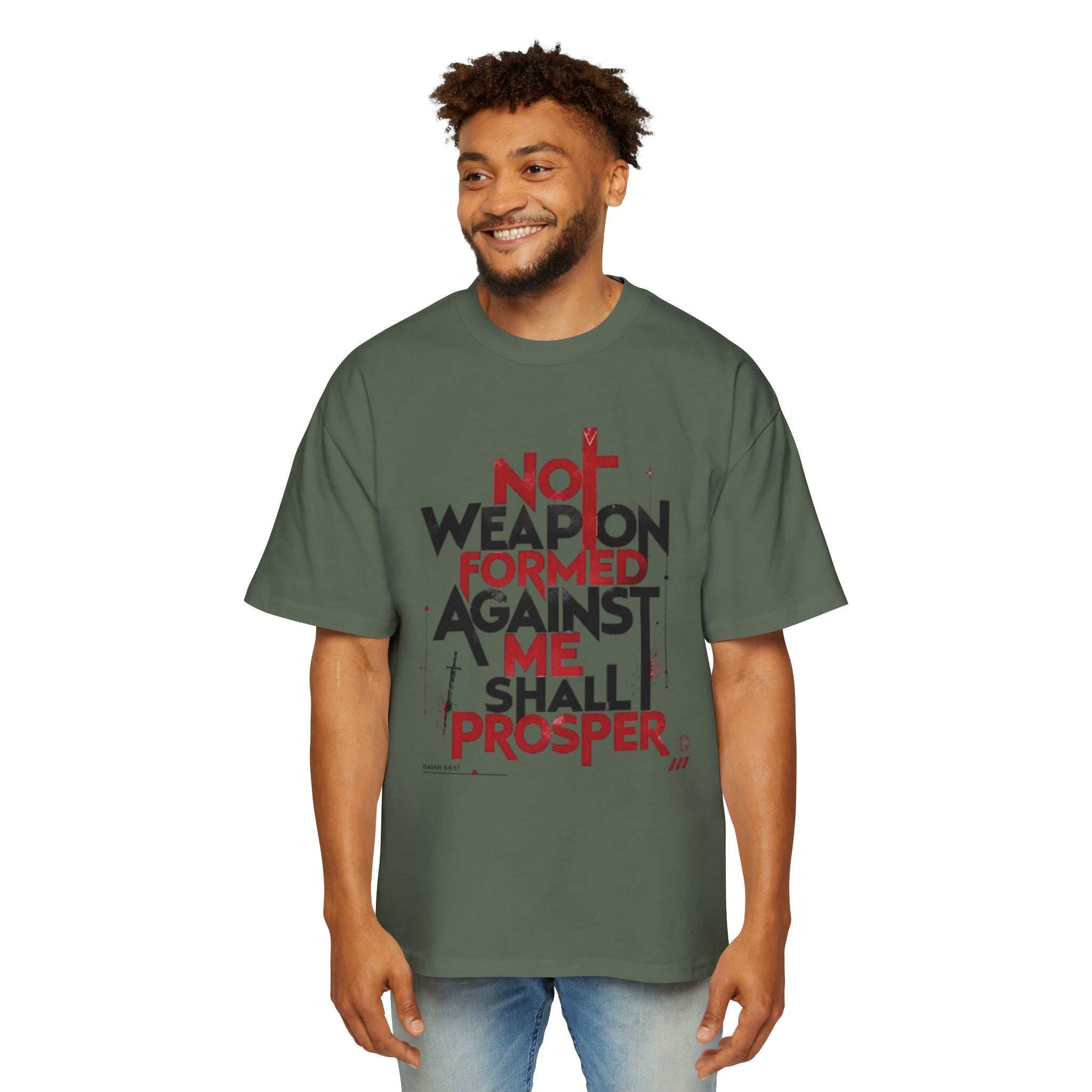 Faith Warrior T‑Shirt — “No Weapon Formed Against Me Shall Prosper” Inspirational Christian Tee