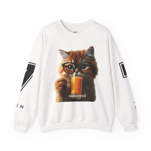 Cat With Juice Graphic Sweatshirt — 'Unbothered' Cozy Crewneck