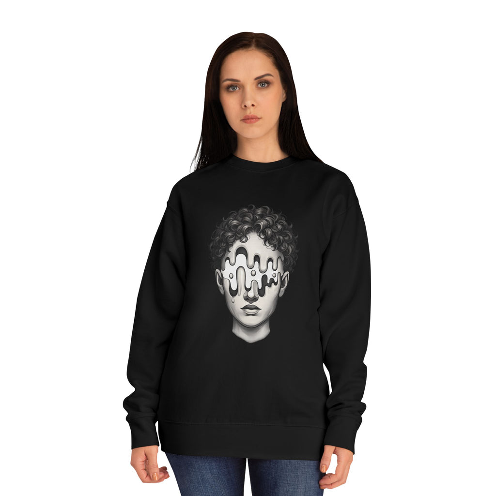 Strategist Crewneck Sweatshirt — Retro Classical Bust Graphic with 'The Strategist' Text
