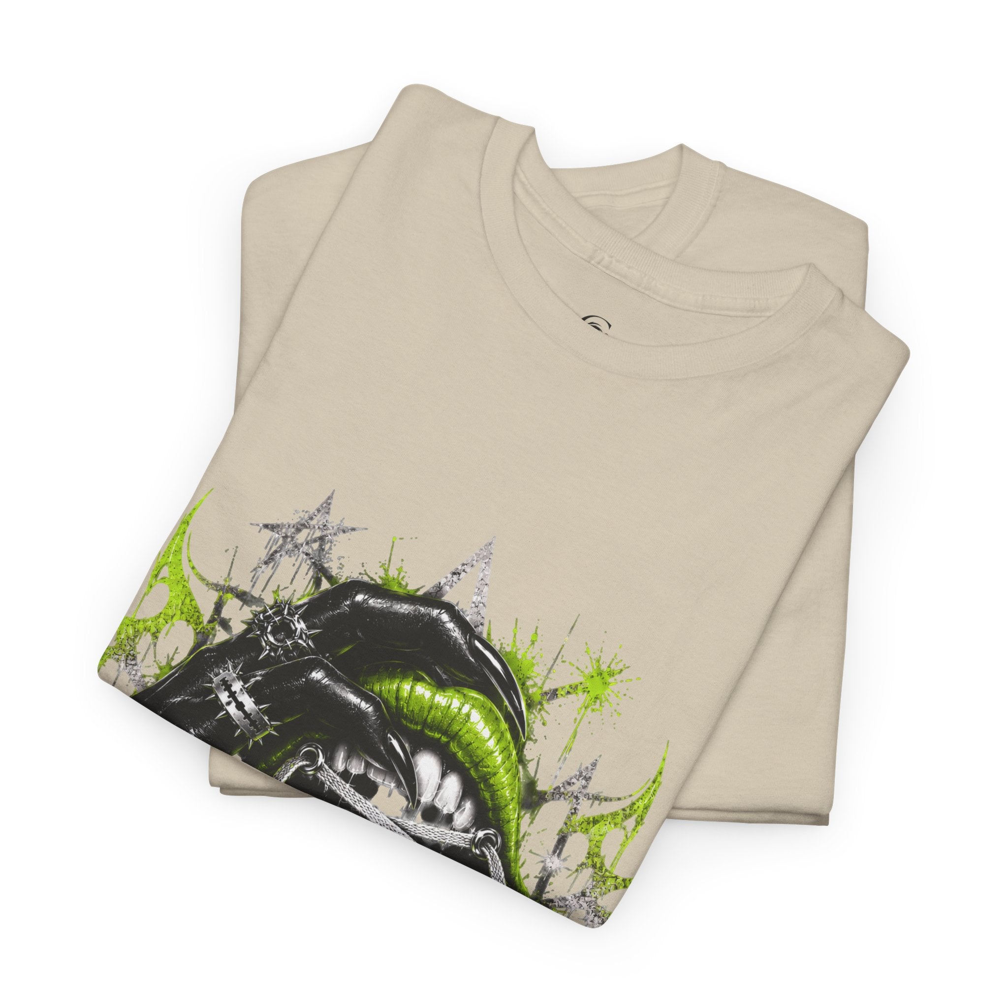Juicy Graffiti Tee — Neon Green Street Art Graphic T-Shirt