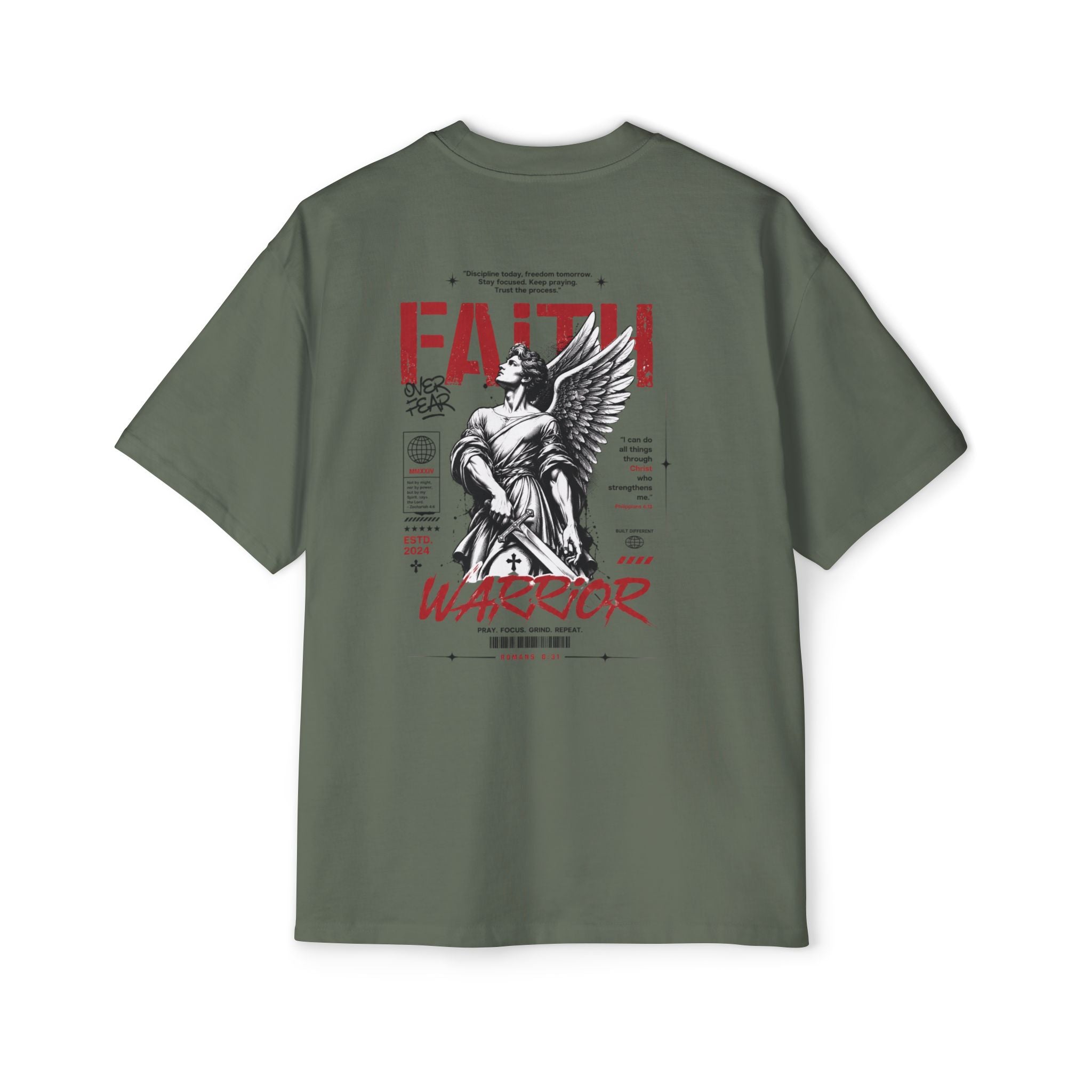 Faith Warrior T‑Shirt — “No Weapon Formed Against Me Shall Prosper” Inspirational Christian Tee