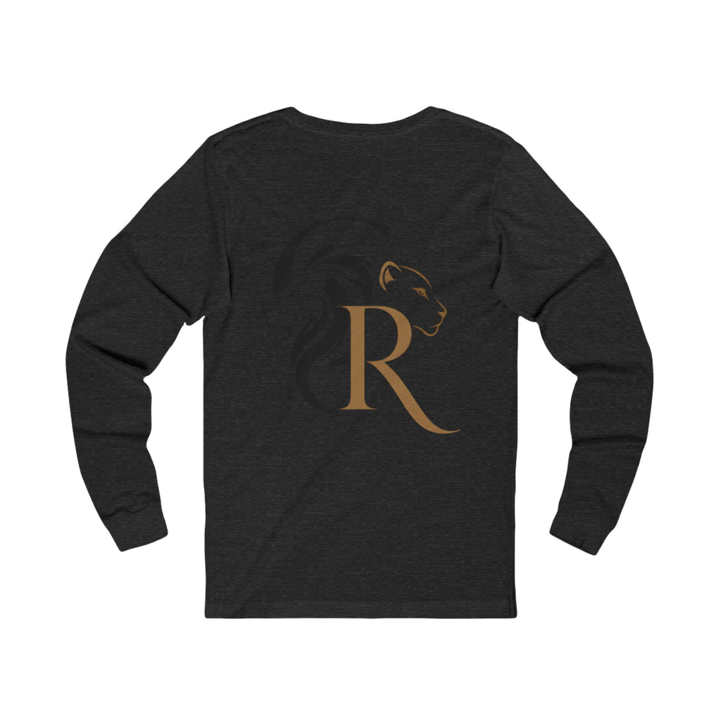 Long Sleeve Tee — Retro Cat with Glasses & Lion Crest Back