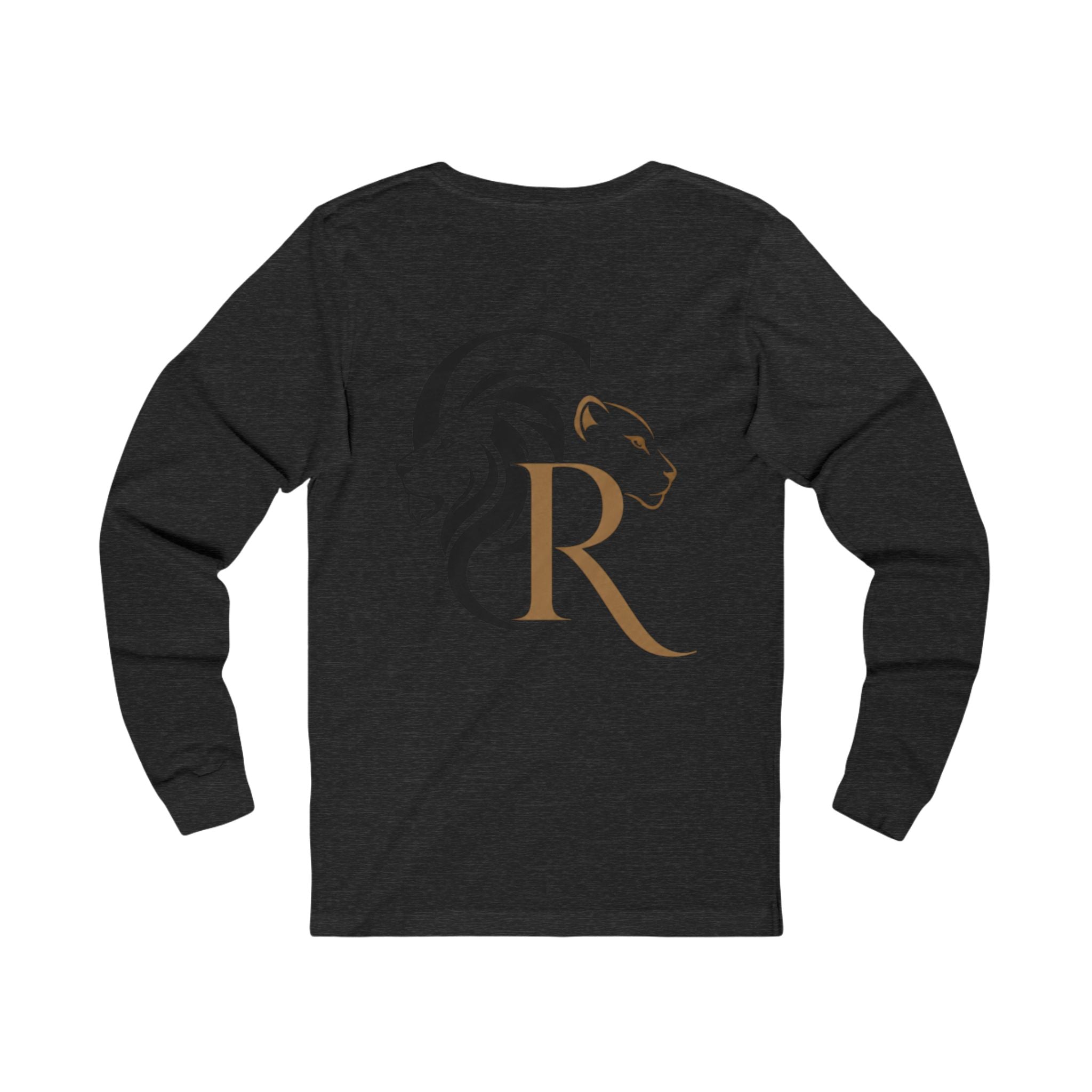 Long Sleeve Tee — Retro Cat with Glasses & Lion Crest Back