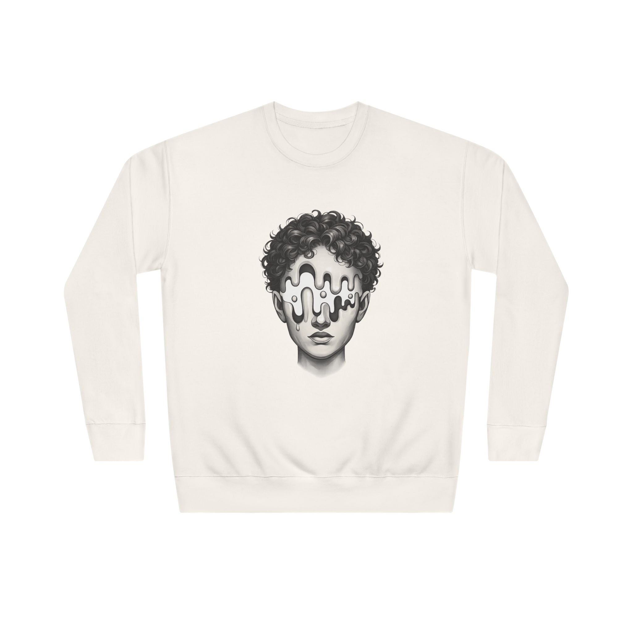 Strategist Crewneck Sweatshirt — Retro Classical Bust Graphic with 'The Strategist' Text
