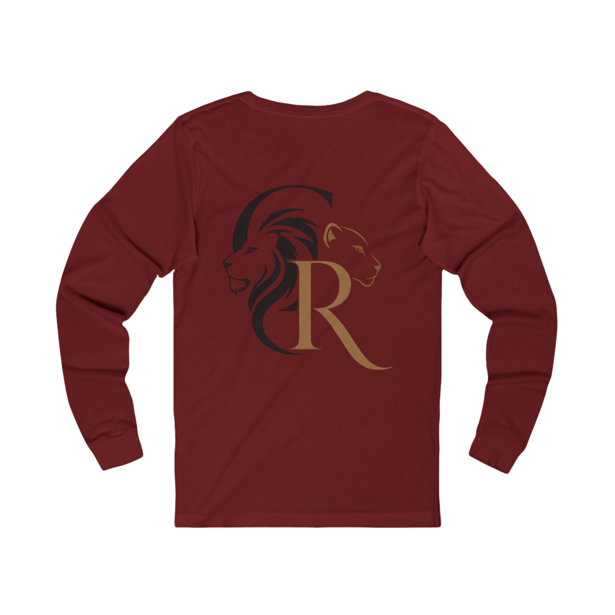 Long Sleeve Tee — Retro Cat with Glasses & Lion Crest Back