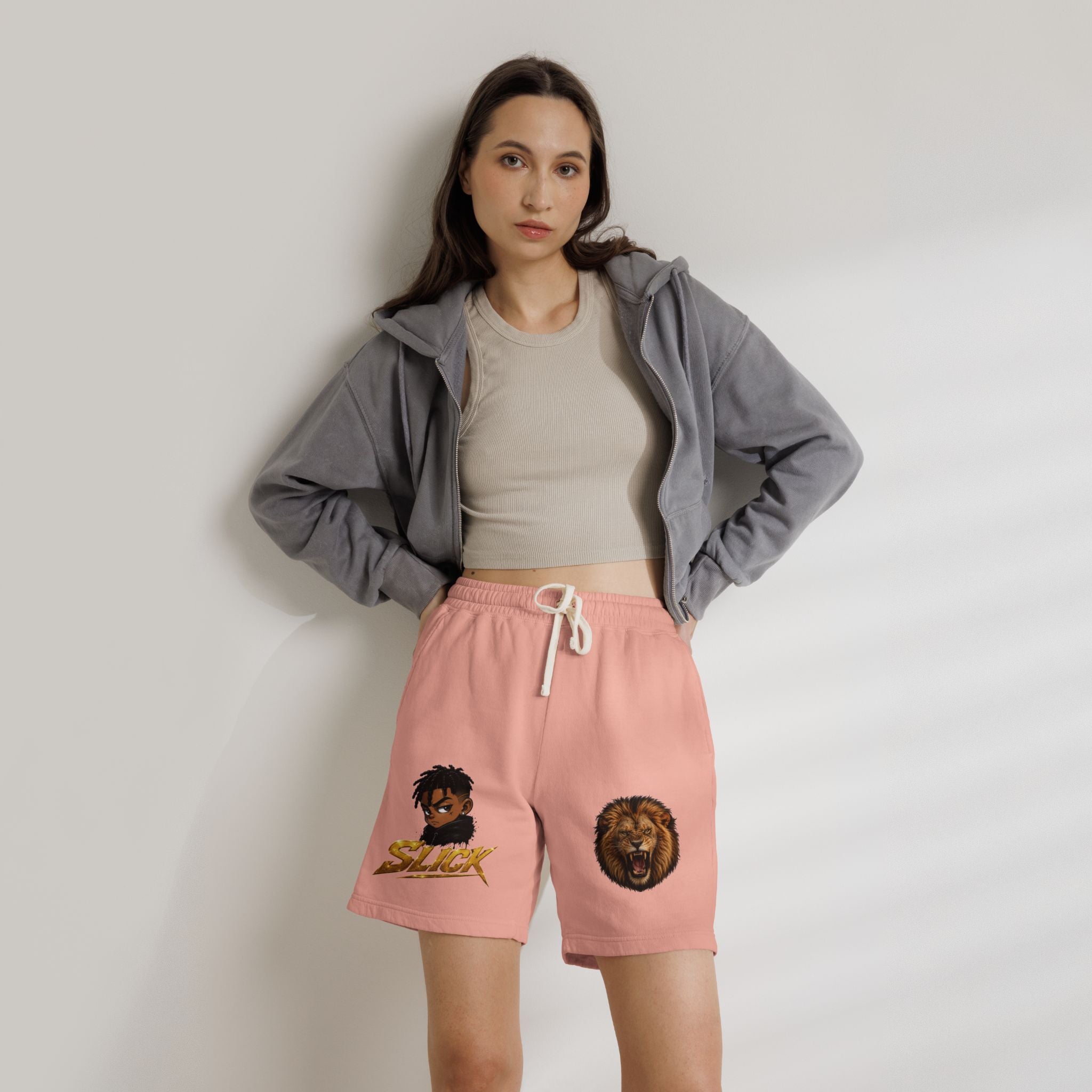 Lion & Slick Graphic Fleece Sweat Shorts