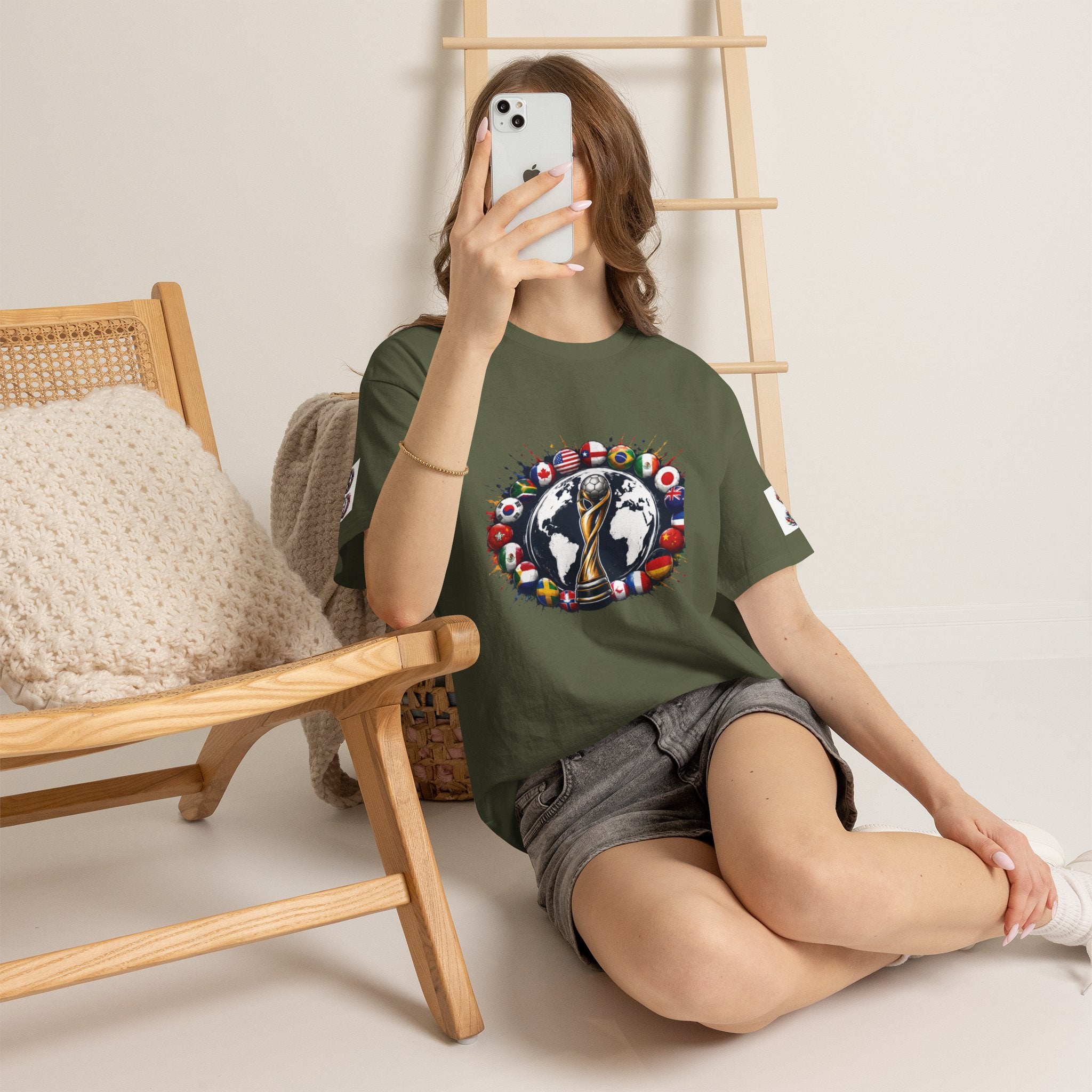 World Cup Trophy Tee — International Soccer Flags Graphic T-Shirt