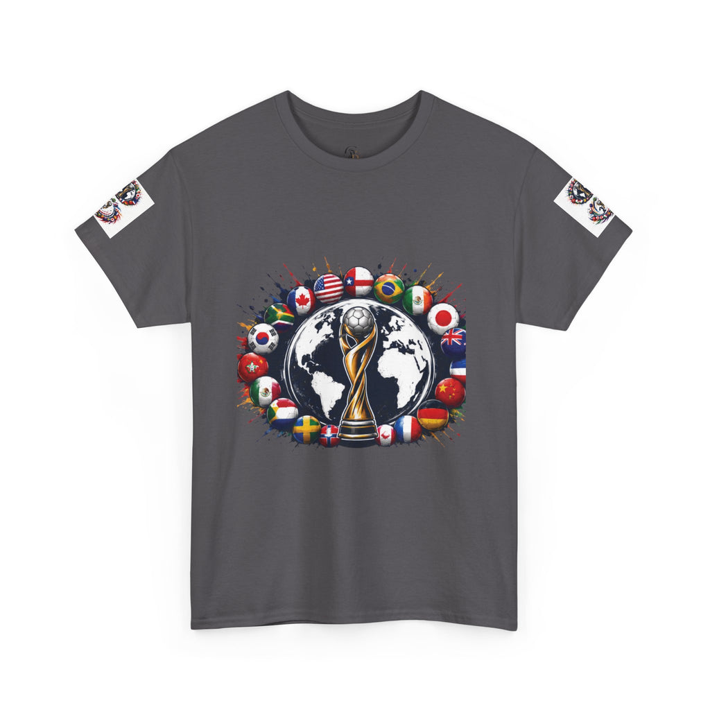 World Cup Trophy Tee — International Soccer Flags Graphic T-Shirt
