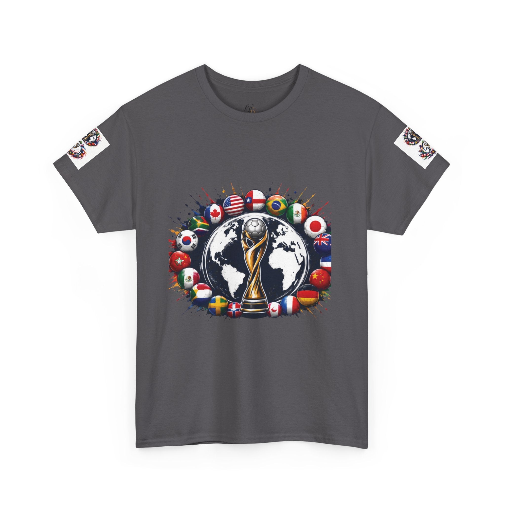 World Cup Trophy Tee — International Soccer Flags Graphic T-Shirt