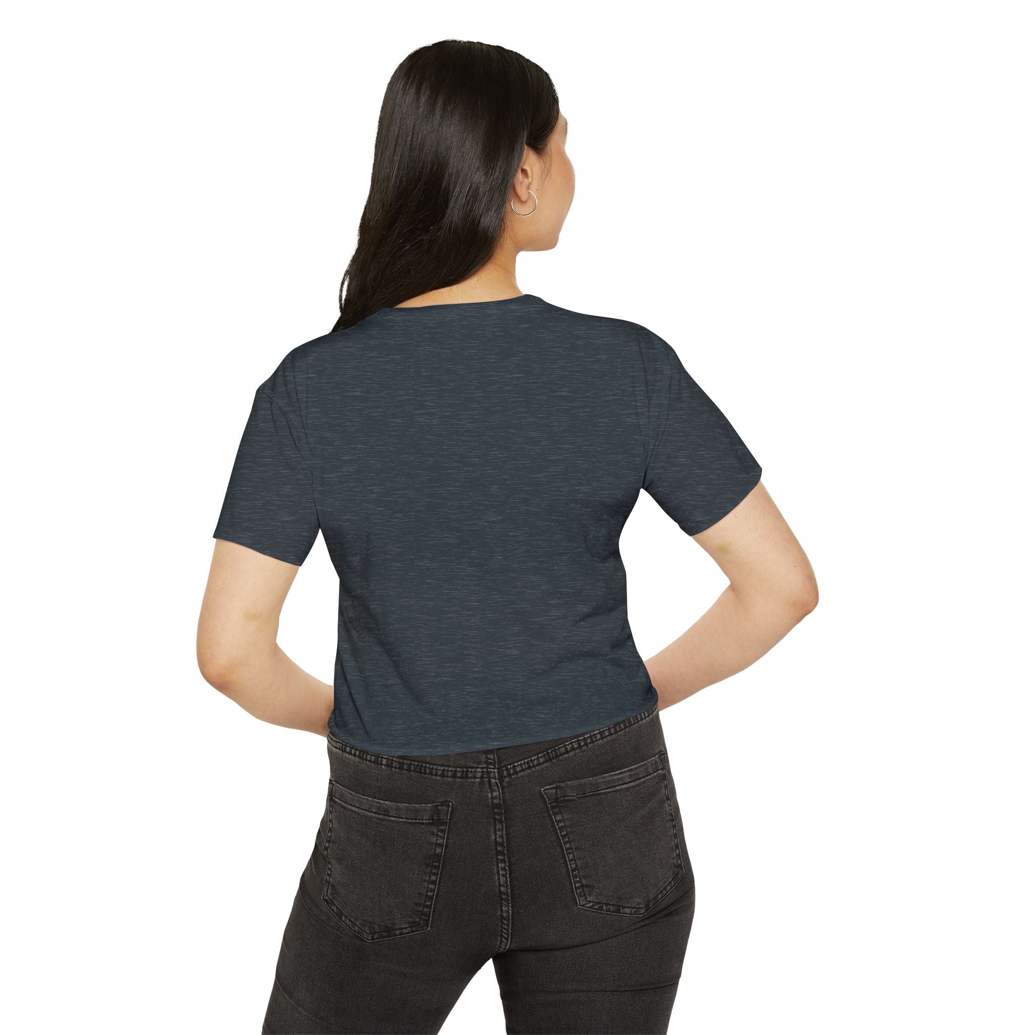 Crop Top — "I Reflect Your Vibe" Feminine Festival Graphic Tee