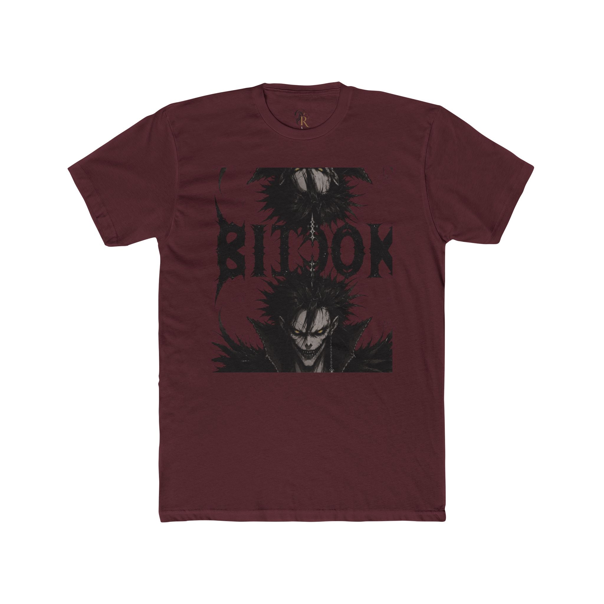 Anime Demon Portrait T‑Shirt — 'BILOOK' Black & White Graphic Tee
