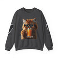 Cat With Juice Graphic Sweatshirt — 'Unbothered' Cozy Crewneck