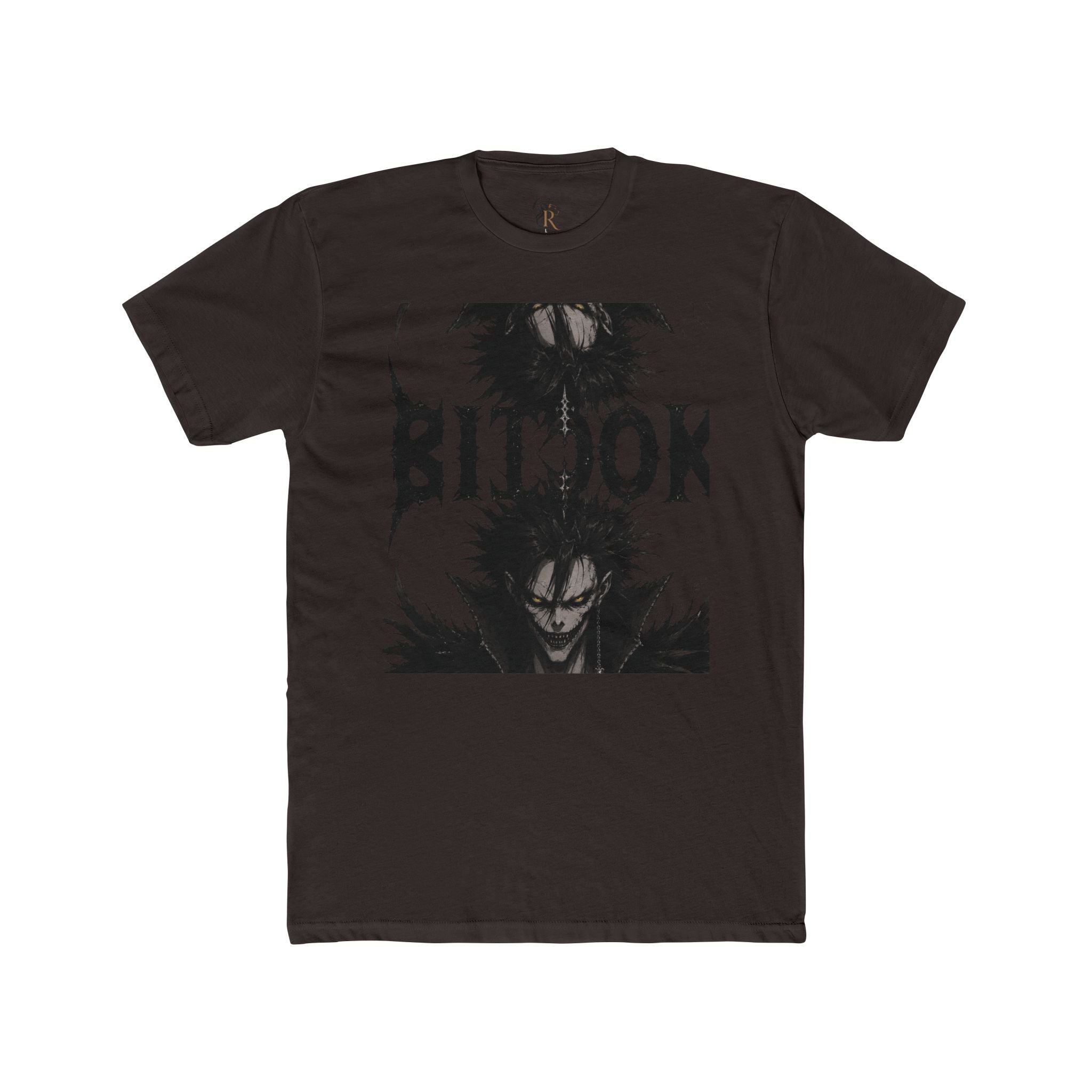 Anime Demon Portrait T‑Shirt — 'BILOOK' Black & White Graphic Tee
