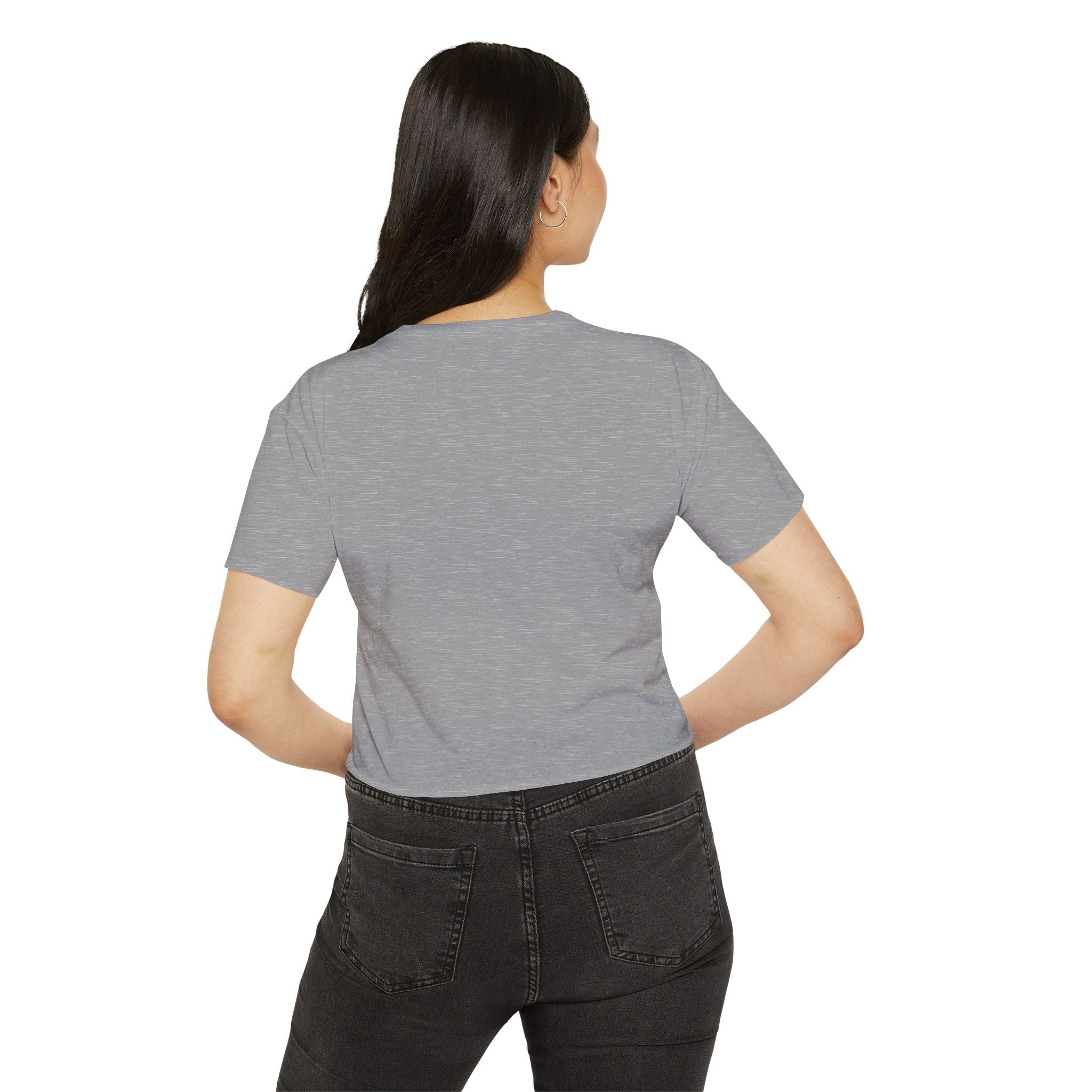 Crop Top — "I Reflect Your Vibe" Feminine Festival Graphic Tee