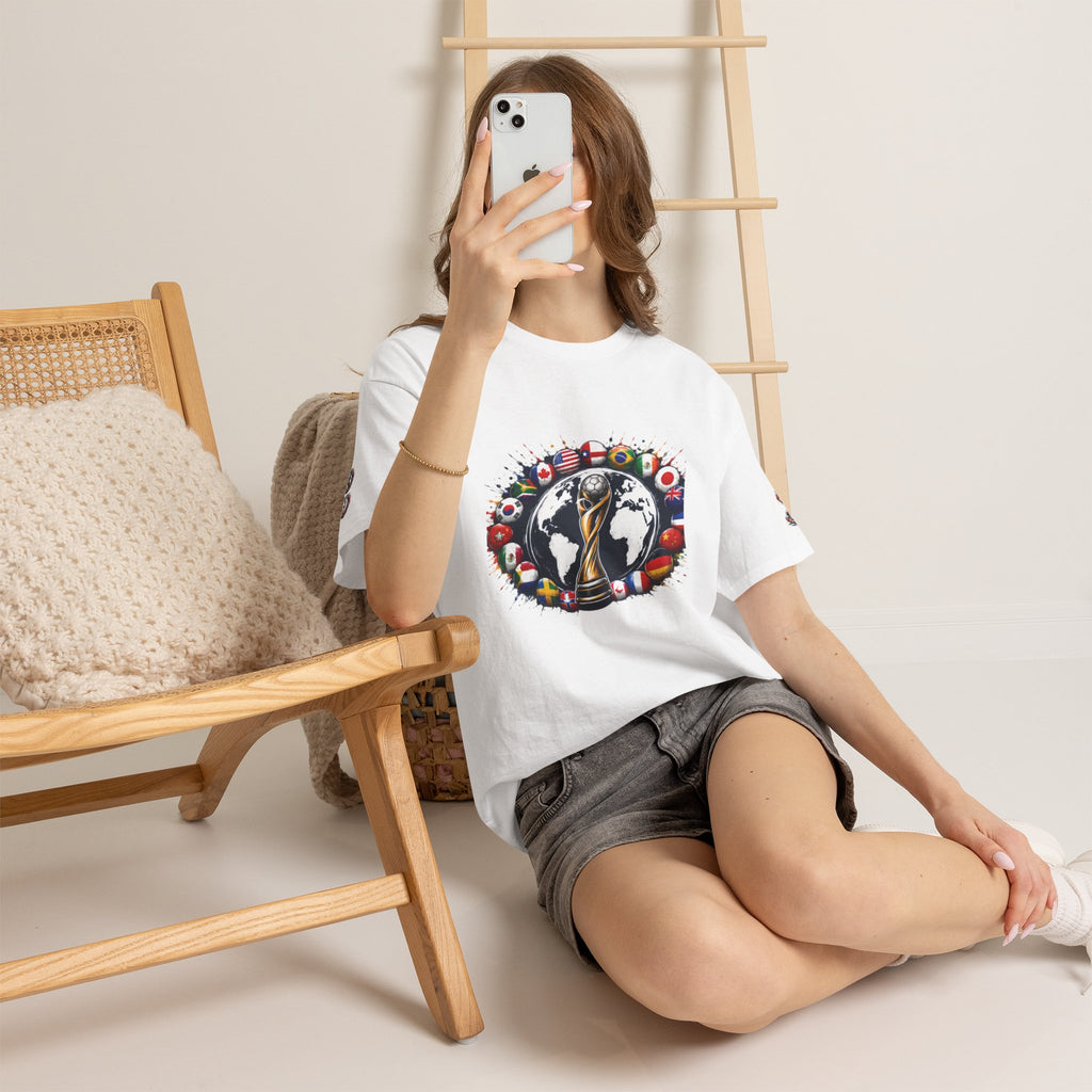 World Cup Trophy Tee — International Soccer Flags Graphic T-Shirt