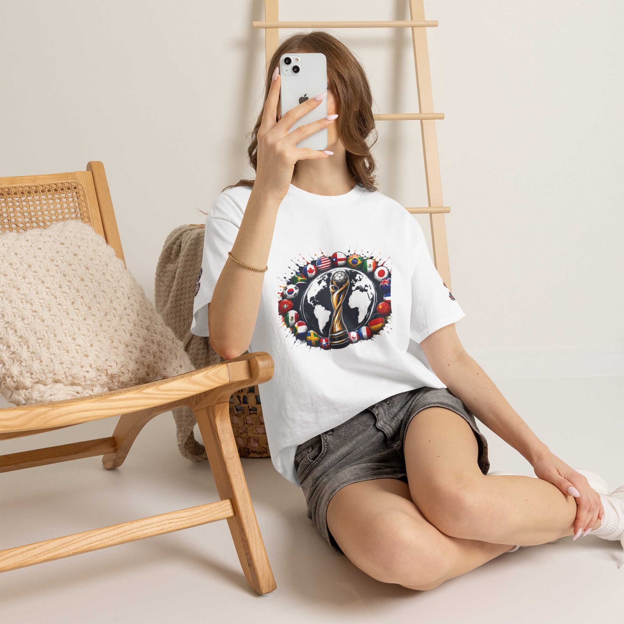 World Cup Trophy Tee — International Soccer Flags Graphic T-Shirt