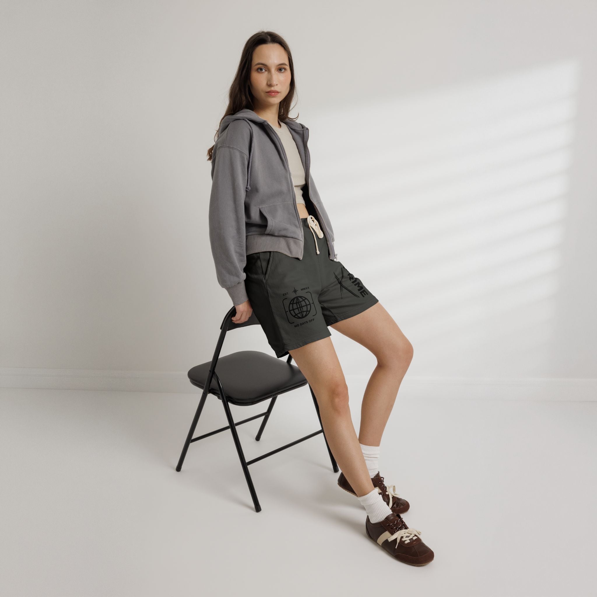 Sweat Shorts — 'Prime' Graphic Fleece Lounge Shorts