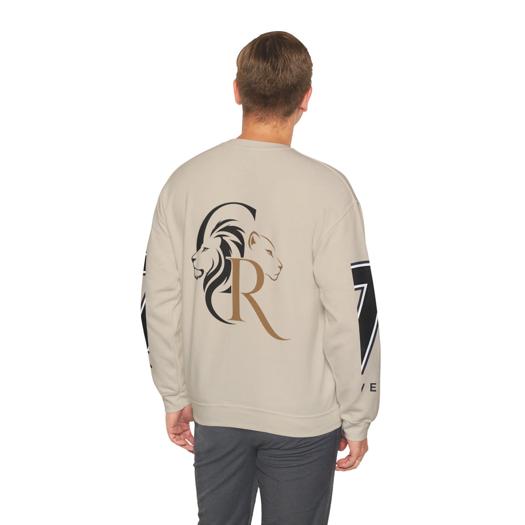Cat Graphic Sweatshirt — Cute Orange Kitty with 'LA! LA!' Speech Bubble & Lion Crest Back