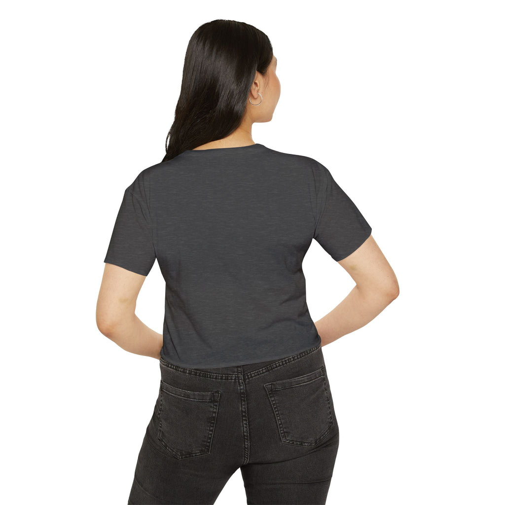 Crop Top — "I Reflect Your Vibe" Feminine Festival Graphic Tee
