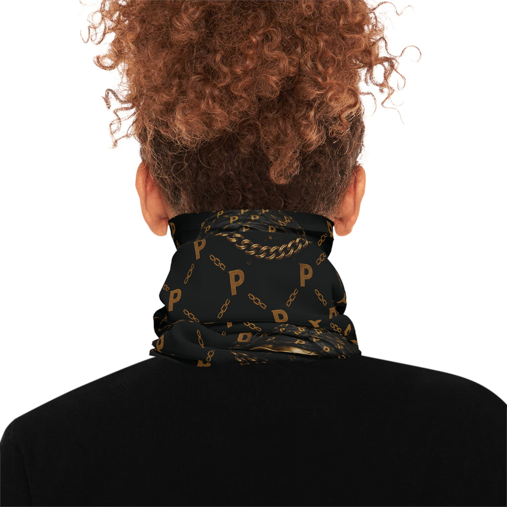 Skull Luxe Neck Gaiter — Gold Monogram Pirate Skull Face Mask