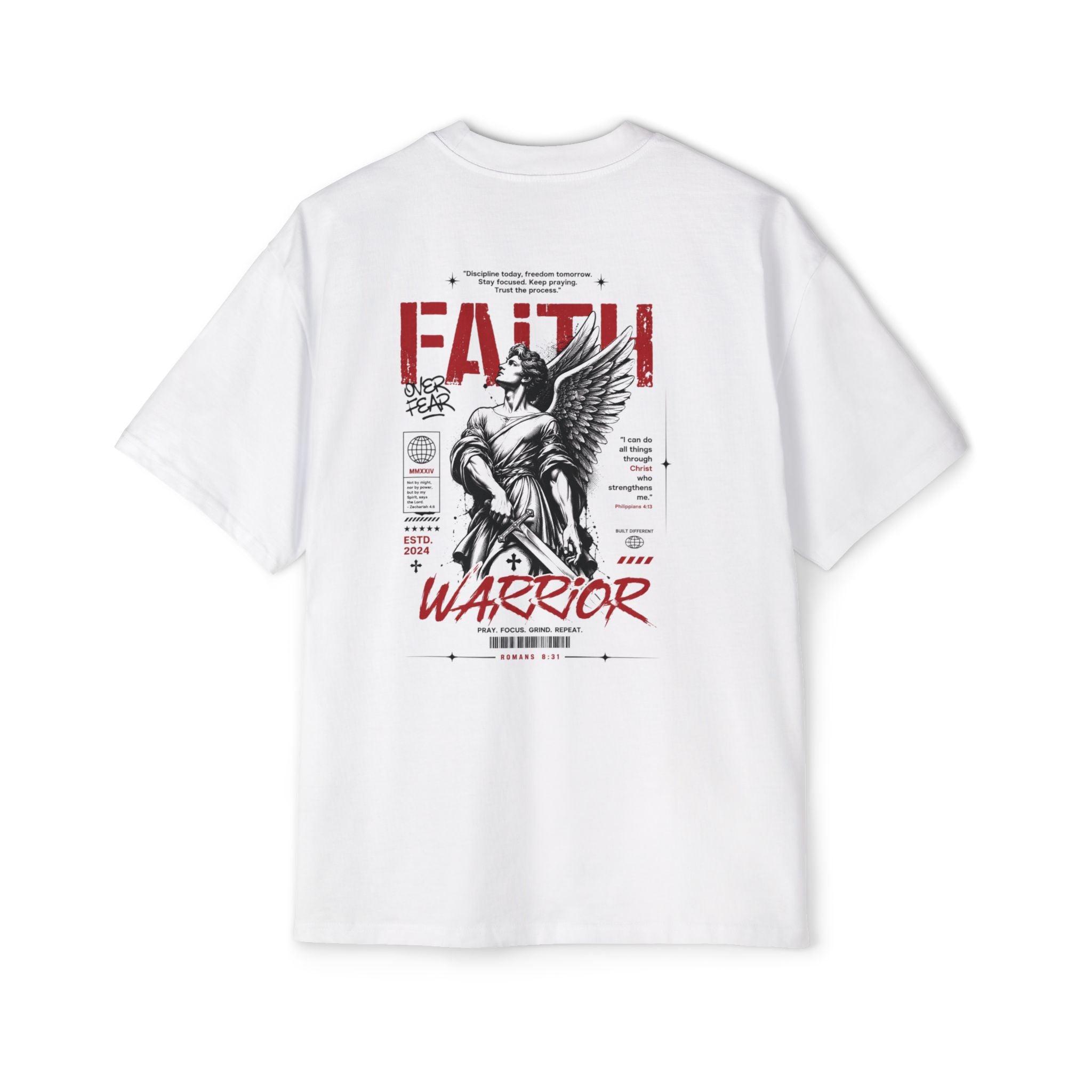 Faith Warrior T‑Shirt — “No Weapon Formed Against Me Shall Prosper” Inspirational Christian Tee