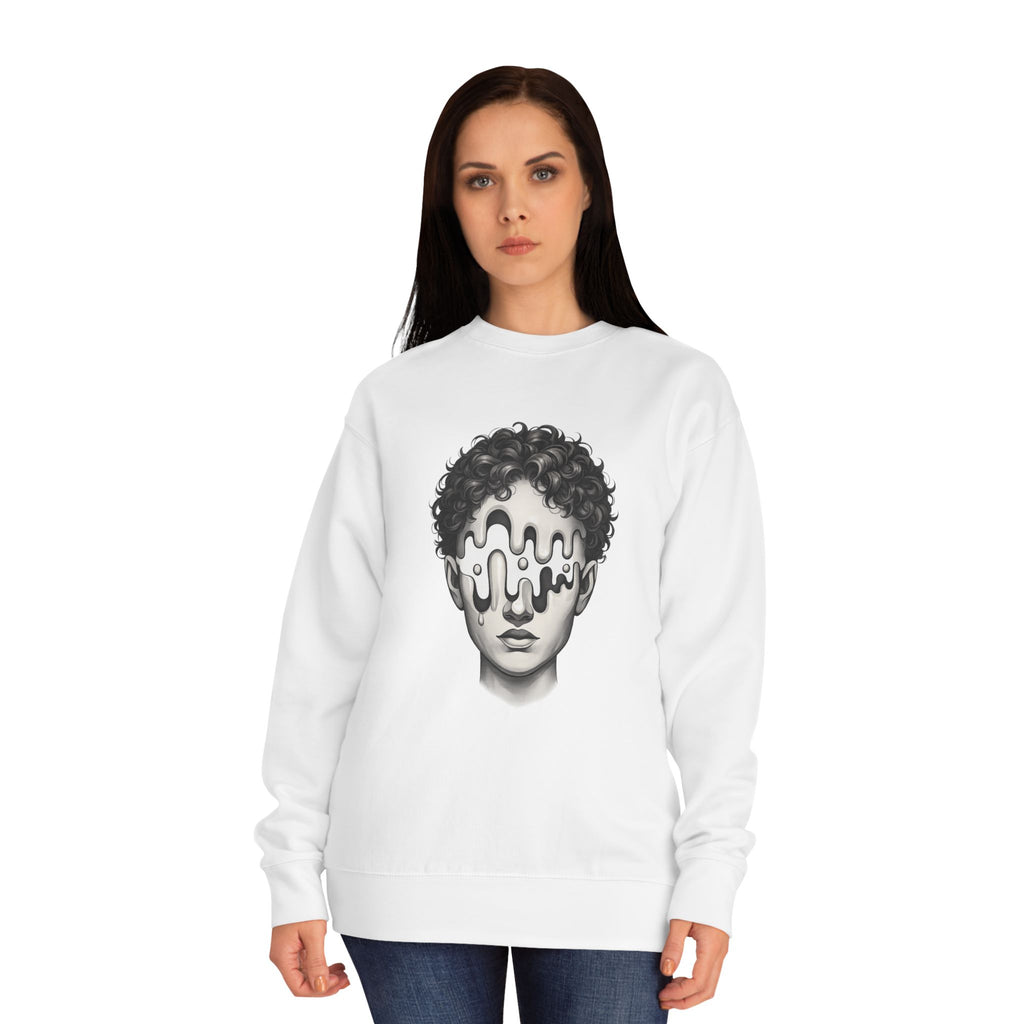 Strategist Crewneck Sweatshirt — Retro Classical Bust Graphic with 'The Strategist' Text
