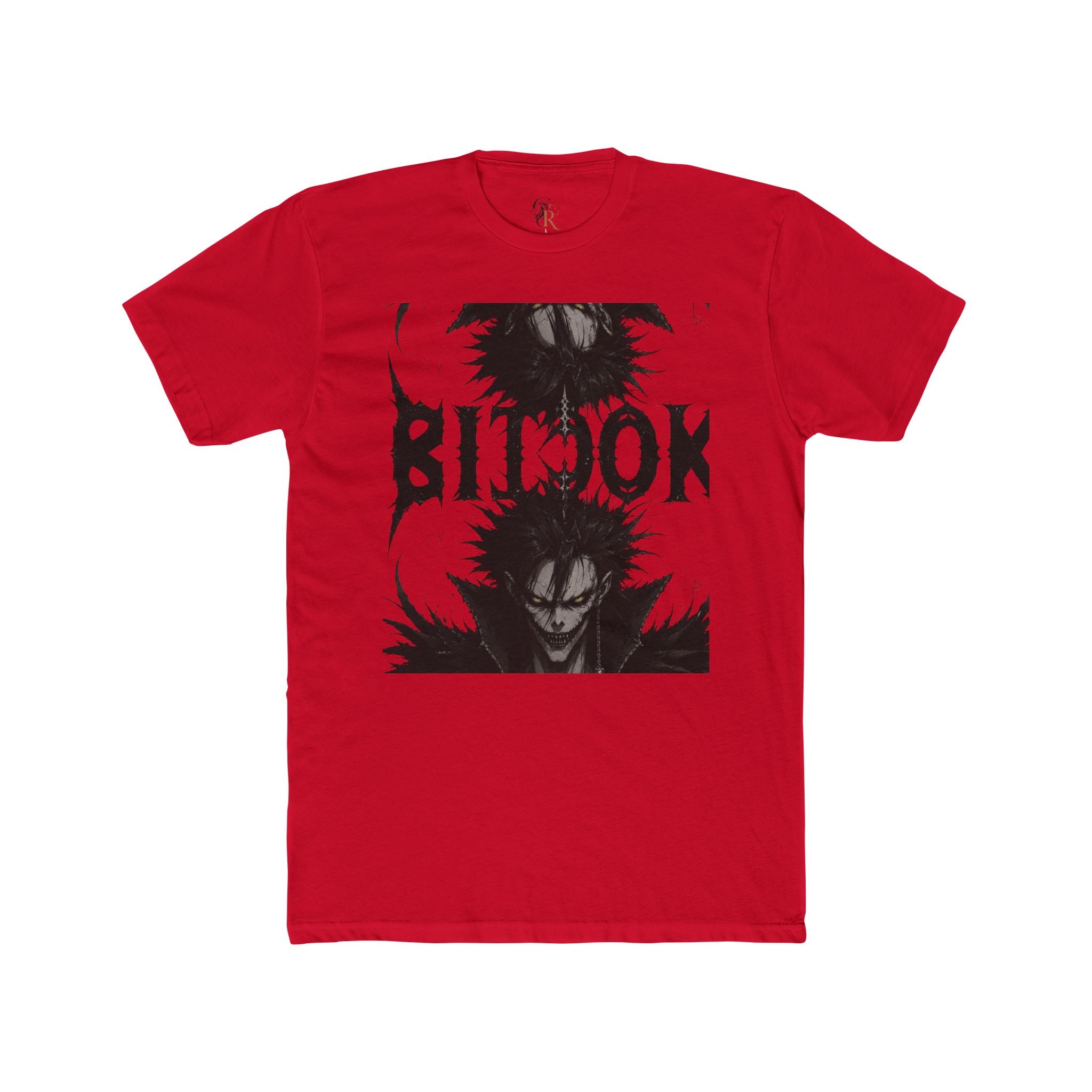 Anime Demon Portrait T‑Shirt — 'BILOOK' Black & White Graphic Tee