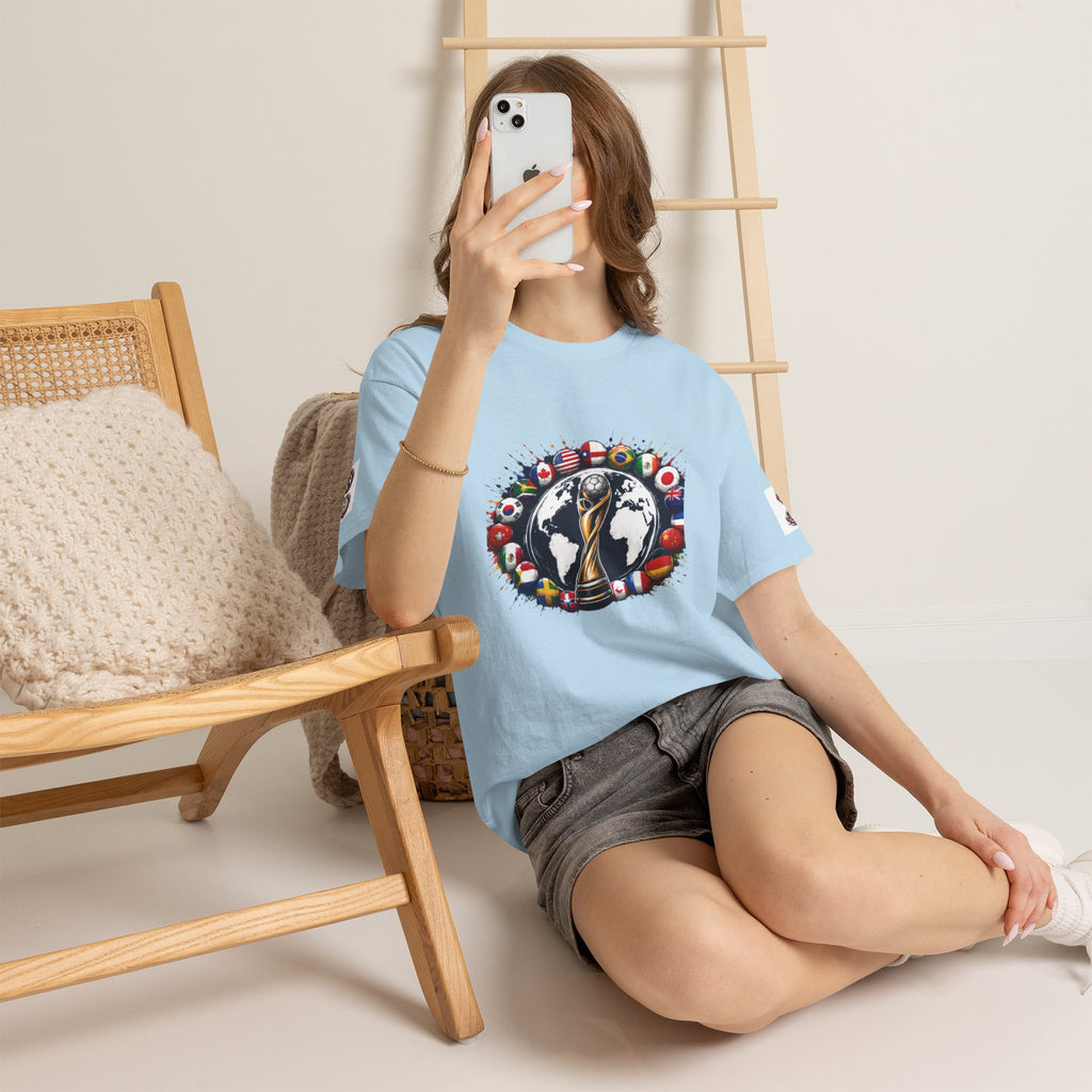 World Cup Trophy Tee — International Soccer Flags Graphic T-Shirt