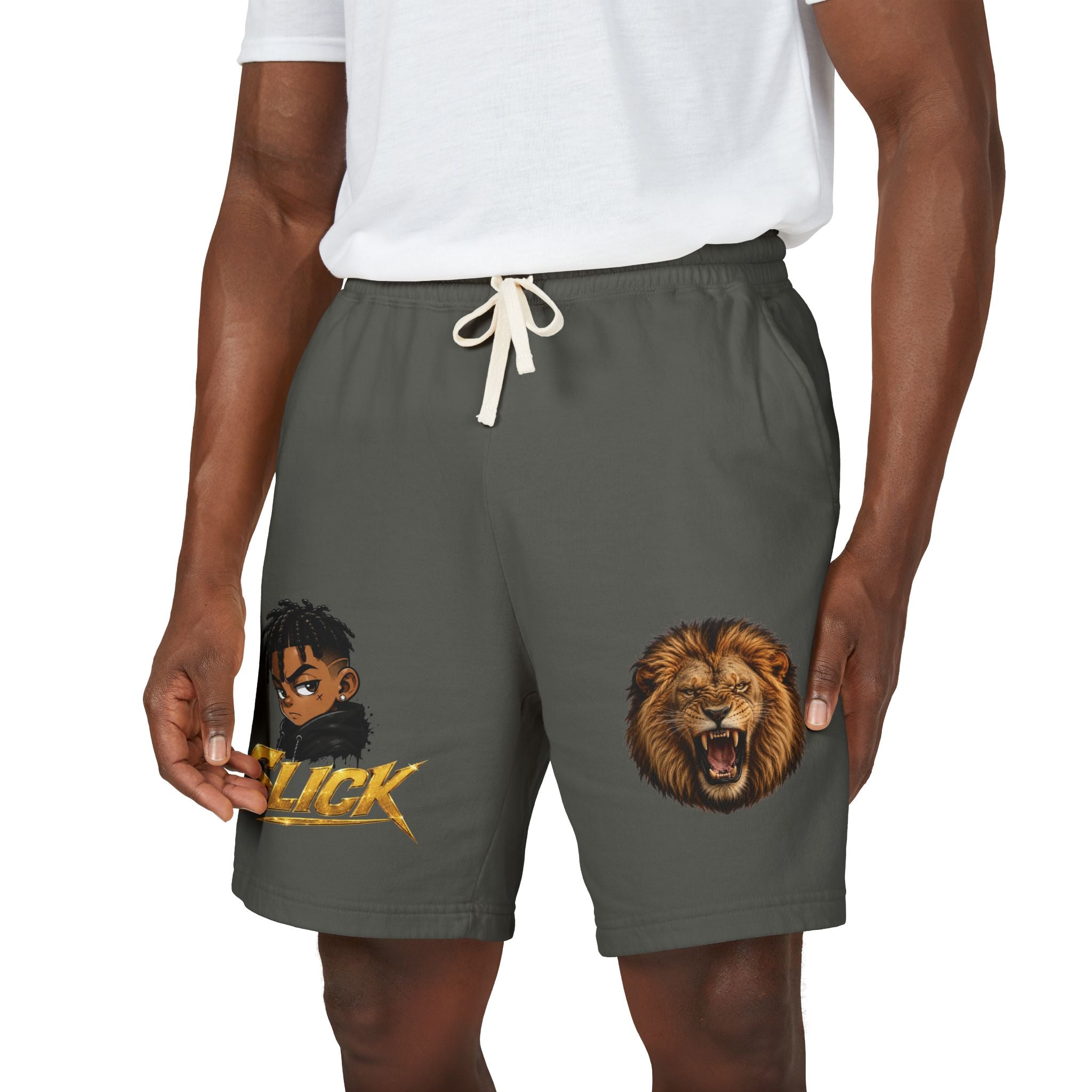 Lion & Slick Graphic Fleece Sweat Shorts