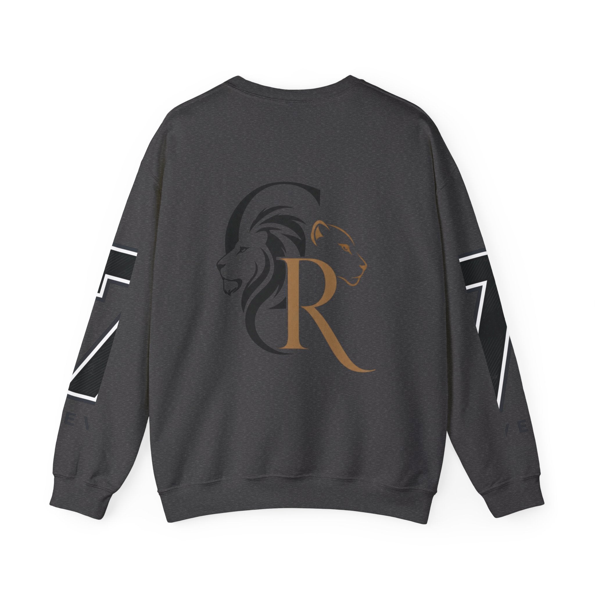 Cat Graphic Sweatshirt — Cute Orange Kitty with 'LA! LA!' Speech Bubble & Lion Crest Back