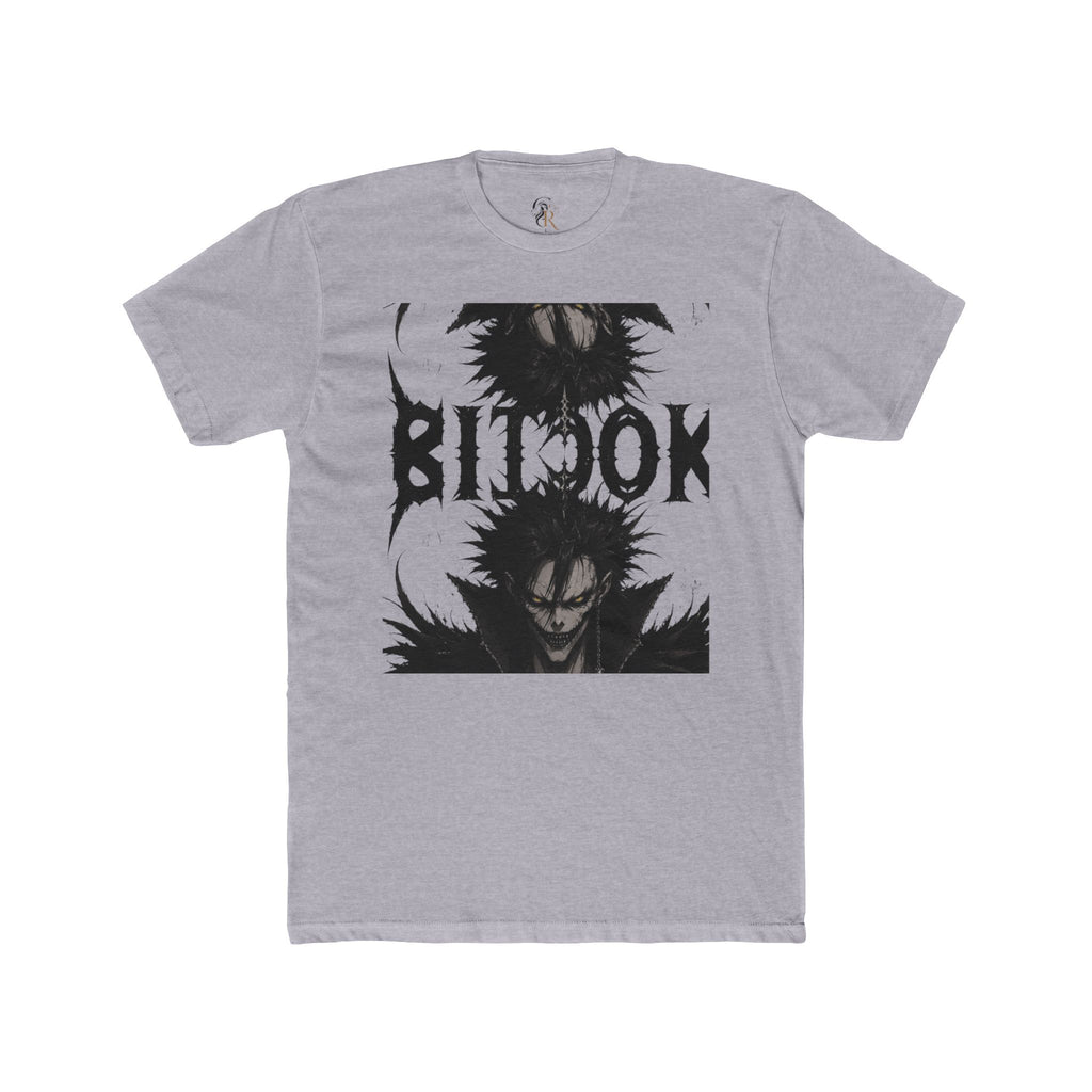 Anime Demon Portrait T‑Shirt — 'BILOOK' Black & White Graphic Tee