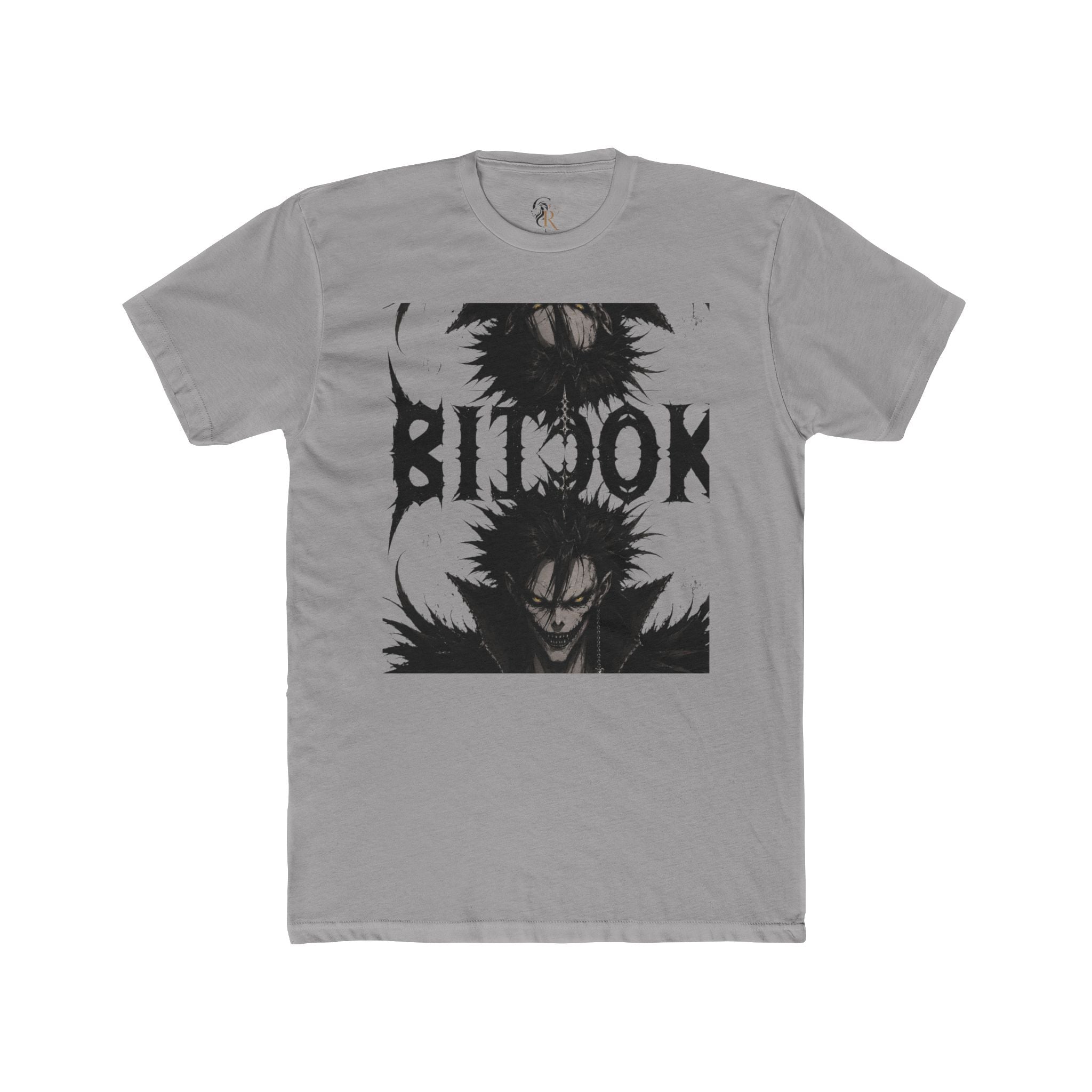 Anime Demon Portrait T‑Shirt — 'BILOOK' Black & White Graphic Tee