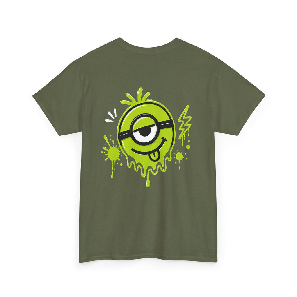 Juicy Graffiti Tee — Neon Green Street Art Graphic T-Shirt