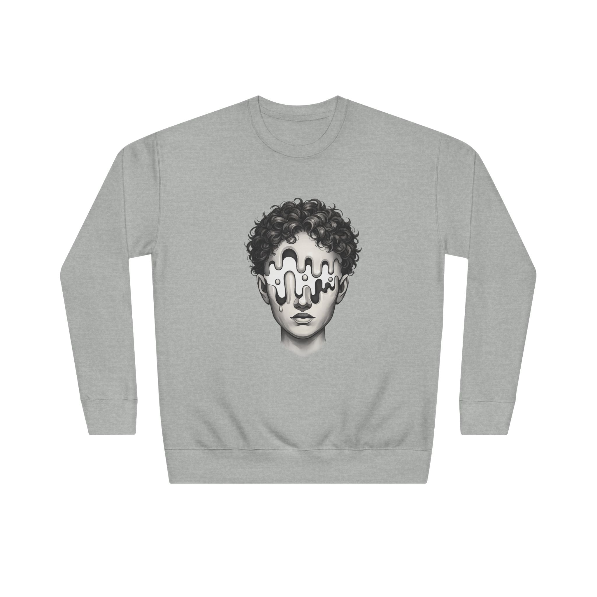 Strategist Crewneck Sweatshirt — Retro Classical Bust Graphic with 'The Strategist' Text