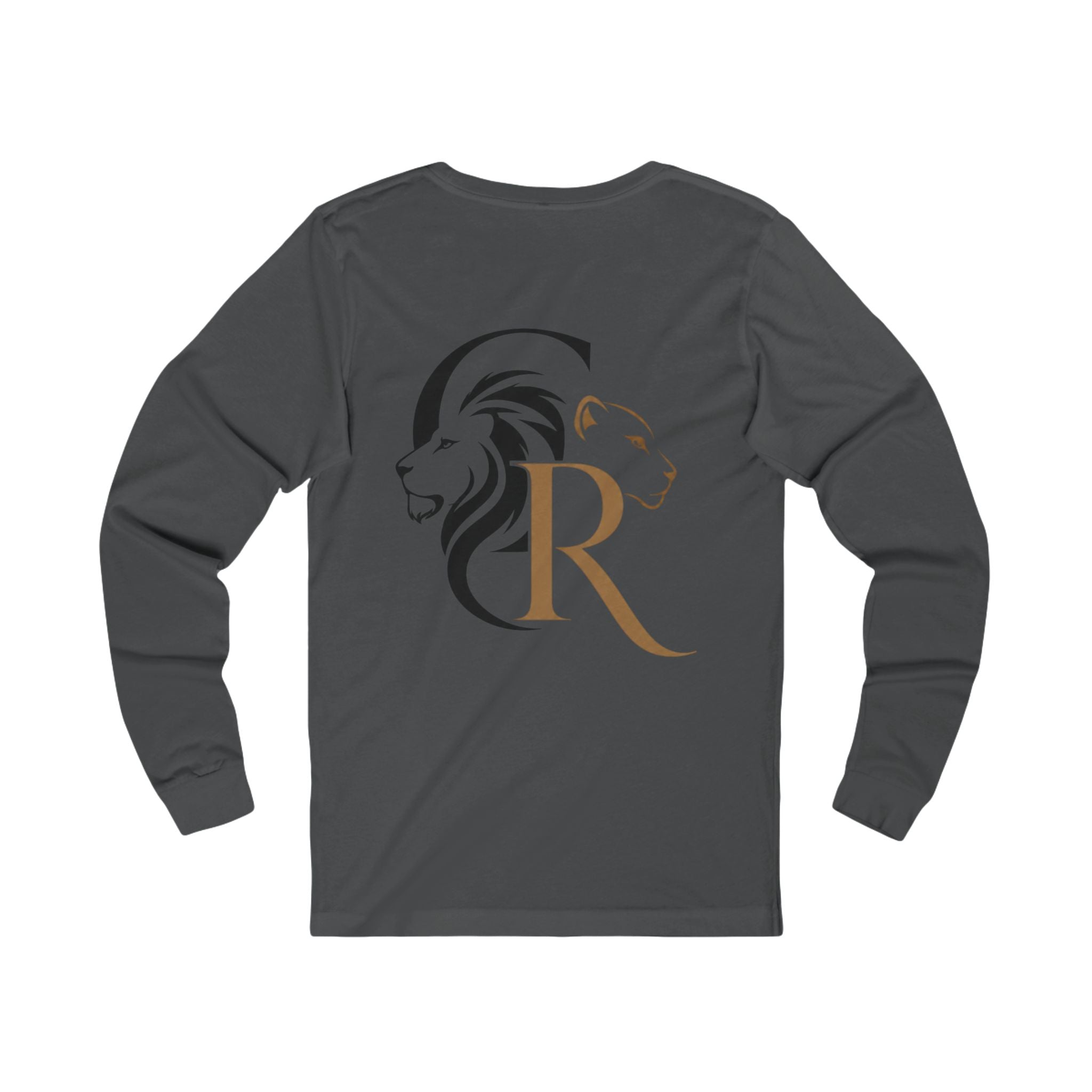 Long Sleeve Tee — Retro Cat with Glasses & Lion Crest Back
