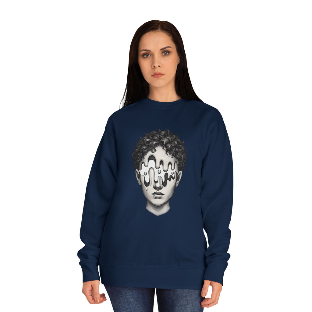 Strategist Crewneck Sweatshirt — Retro Classical Bust Graphic with 'The Strategist' Text